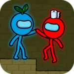 red and blue stickman animation parkour