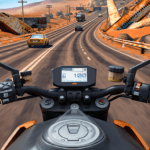 moto rider go highway traffic